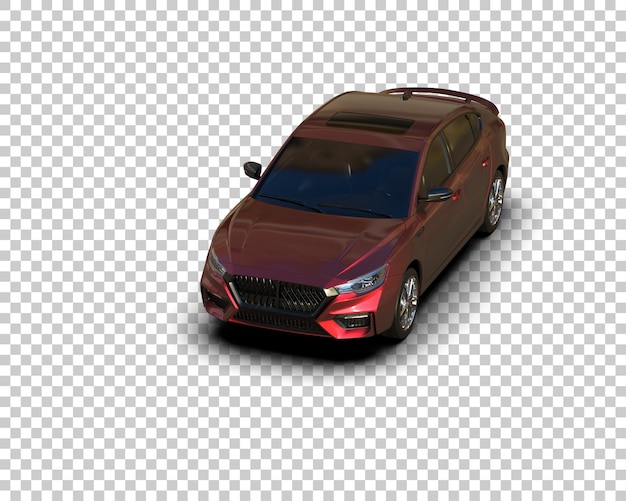 Escena de un coche moderno aislado en el fondo Ilustración de renderización 3D