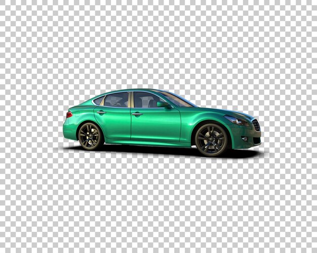 Escena de un coche moderno aislado en el fondo Ilustración de renderización 3D