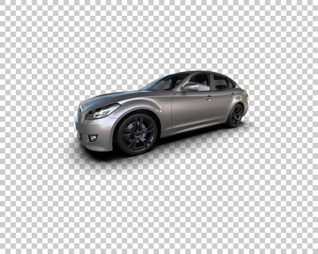 Escena de un coche moderno aislado en el fondo Ilustración de renderización 3D