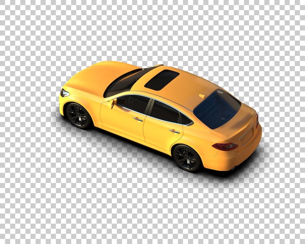 Escena de un coche moderno aislado en el fondo Ilustración de renderización 3D