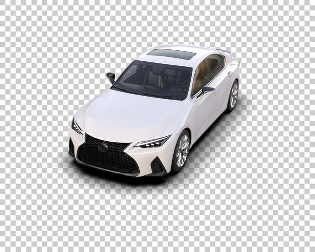 Escena de un coche moderno aislado en el fondo Ilustración de renderización 3D