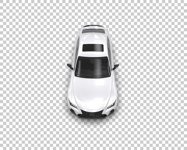 Escena de un coche moderno aislado en el fondo Ilustración de renderización 3D