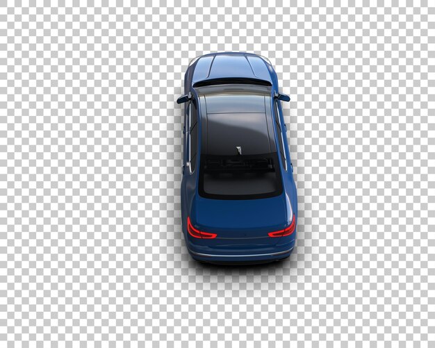 Escena de un coche moderno aislado en el fondo Ilustración de renderización 3D