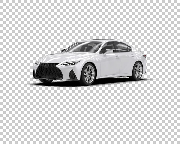 Escena de un coche moderno aislado en el fondo Ilustración de renderización 3D
