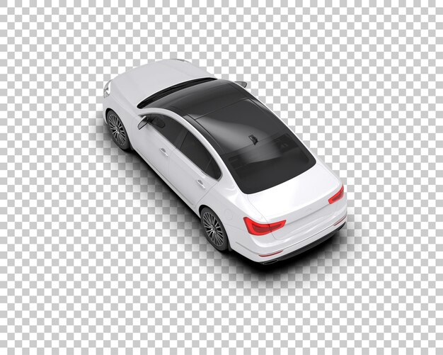 Escena de un coche moderno aislado en el fondo Ilustración de renderización 3D