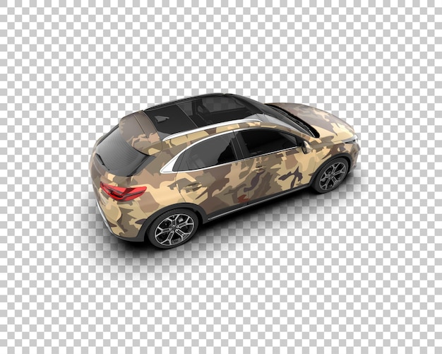 Escena de un coche moderno aislado en el fondo Ilustración de renderización 3D