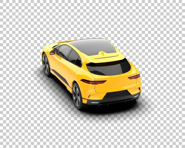 Escena de un coche moderno aislado en el fondo Ilustración de renderización 3D