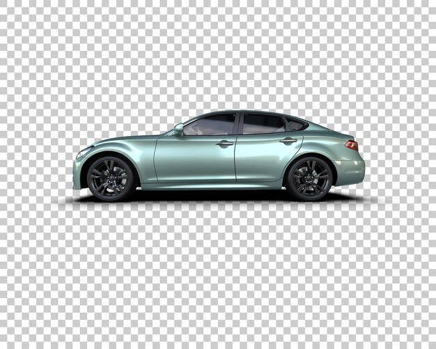 Escena de un coche moderno aislado en el fondo Ilustración de renderización 3D