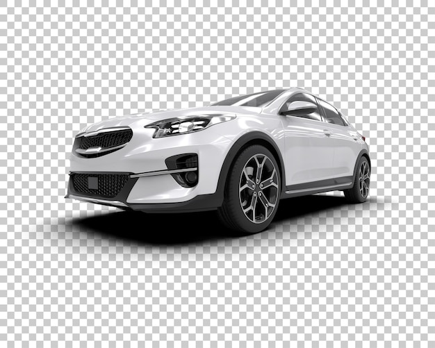 Escena de un coche moderno aislado en el fondo Ilustración de renderización 3D