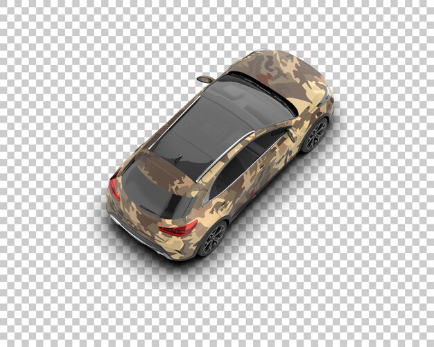 Escena de un coche moderno aislado en el fondo Ilustración de renderización 3D