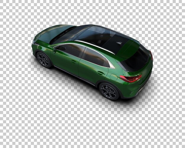 Escena de un coche moderno aislado en el fondo Ilustración de renderización 3D