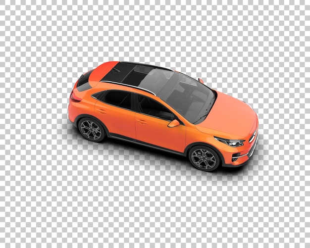 Escena de un coche moderno aislado en el fondo Ilustración de renderización 3D