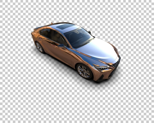 Escena de un coche moderno aislado en el fondo Ilustración de renderización 3D