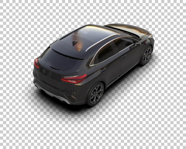 Escena de un coche moderno aislado en el fondo Ilustración de renderización 3D