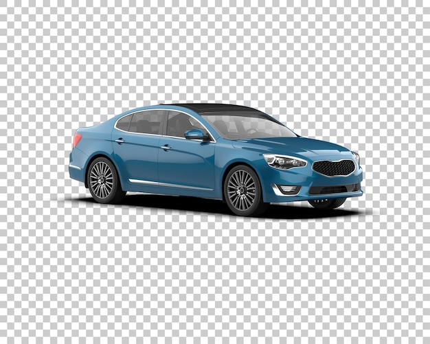 Escena de un coche moderno aislado en el fondo Ilustración de renderización 3D