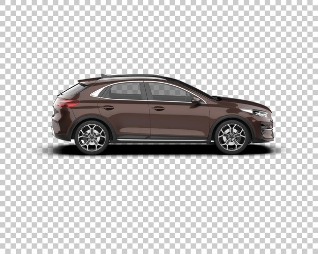 Escena de un coche moderno aislado en el fondo Ilustración de renderización 3D