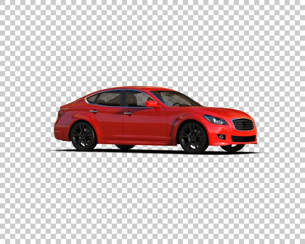 Escena de un coche moderno aislado en el fondo Ilustración de renderización 3D