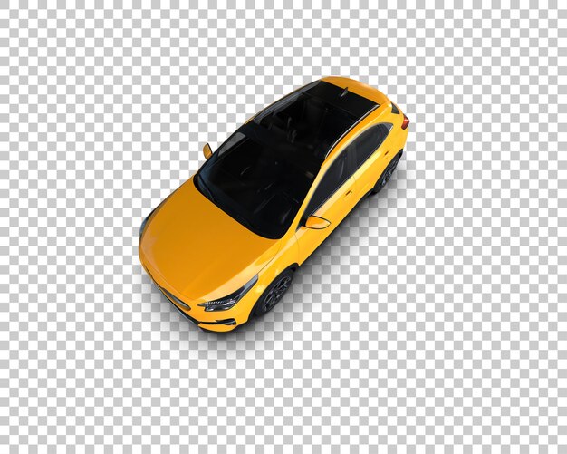 Escena de un coche moderno aislado en el fondo Ilustración de renderización 3D