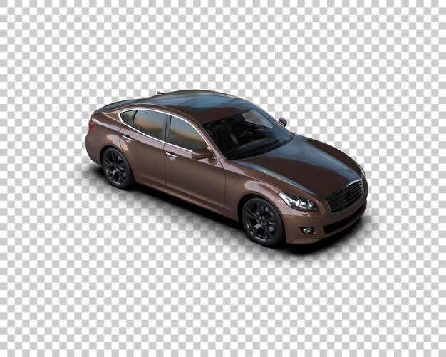 Escena de un coche moderno aislado en el fondo Ilustración de renderización 3D