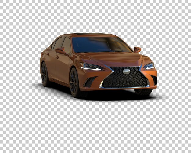 Escena de un coche moderno aislado en el fondo Ilustración de renderización 3D