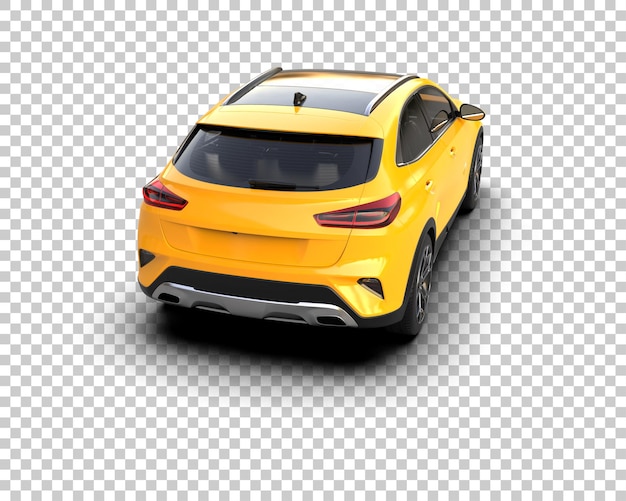 Escena de un coche moderno aislado en el fondo Ilustración de renderización 3D