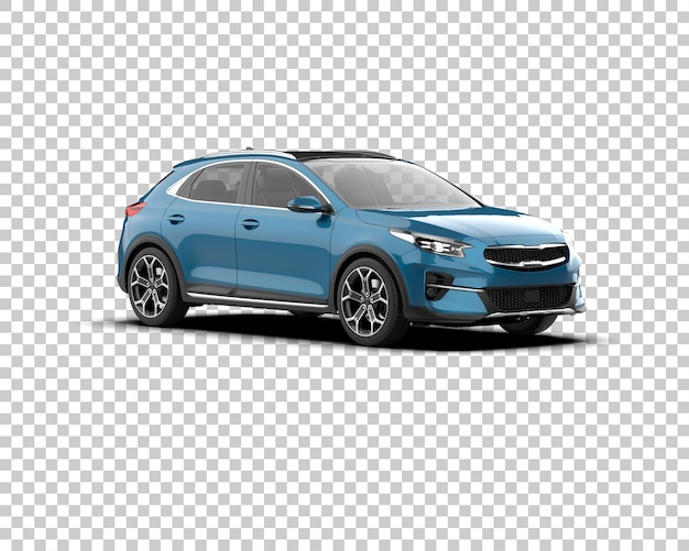 Escena de un coche moderno aislado en el fondo Ilustración de renderización 3D