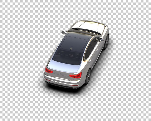 Escena de un coche moderno aislado en el fondo Ilustración de renderización 3D