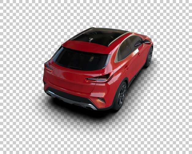 Escena de un coche moderno aislado en el fondo Ilustración de renderización 3D