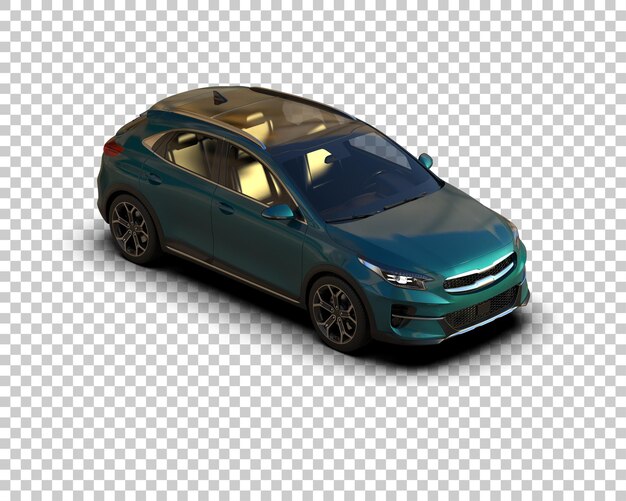 Escena de un coche moderno aislado en el fondo Ilustración de renderización 3D