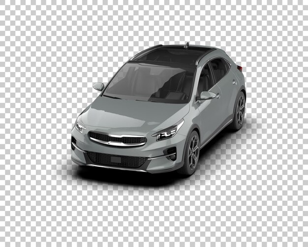 Escena de un coche moderno aislado en el fondo Ilustración de renderización 3D