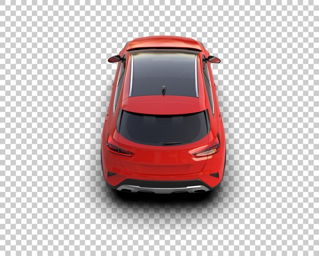 Escena de un coche moderno aislado en el fondo Ilustración de renderización 3D