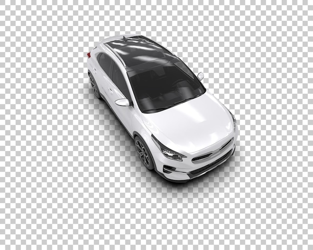 Escena de un coche moderno aislado en el fondo Ilustración de renderización 3D