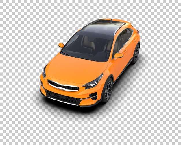 Escena de un coche moderno aislado en el fondo Ilustración de renderización 3D