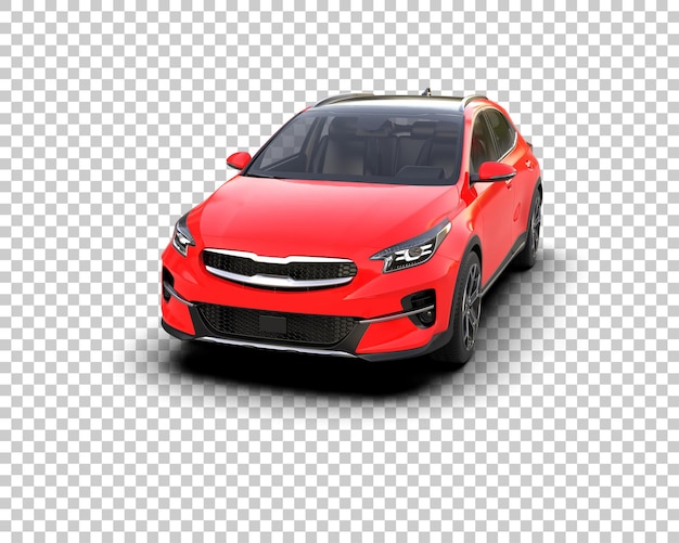 Escena de un coche moderno aislado en el fondo Ilustración de renderización 3D