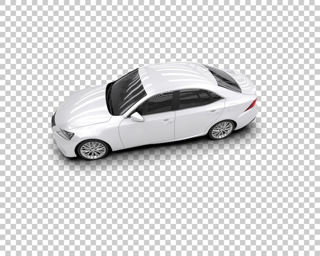 Escena de un coche moderno aislado en el fondo Ilustración de renderización 3D