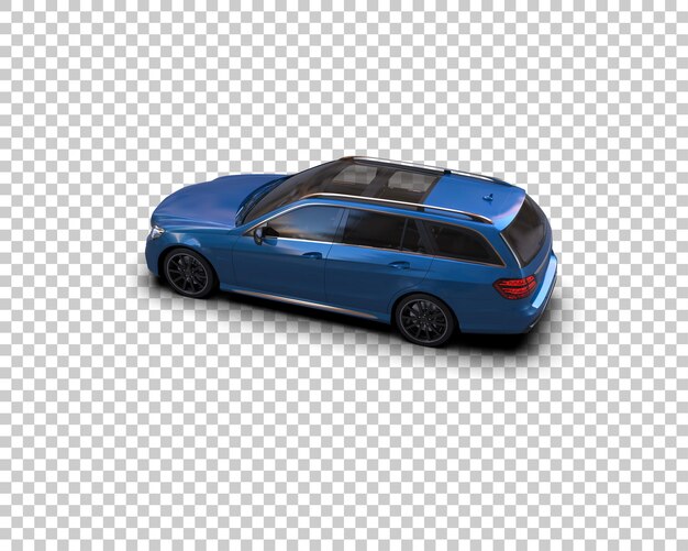 Escena de un coche moderno aislado en el fondo Ilustración de renderización 3D
