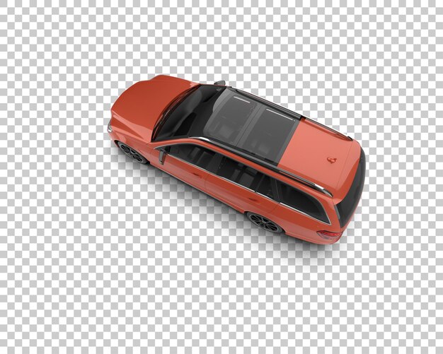 Escena de un coche moderno aislado en el fondo Ilustración de renderización 3D
