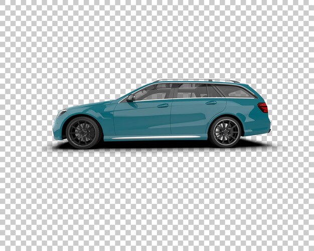 Escena de un coche moderno aislado en el fondo Ilustración de renderización 3D