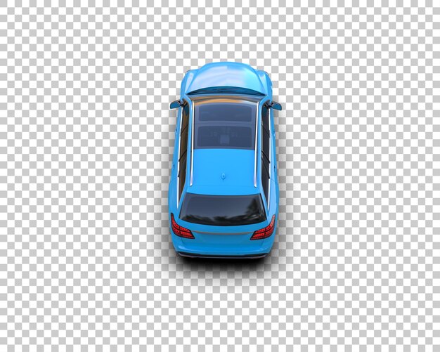 Escena de un coche moderno aislado en el fondo Ilustración de renderización 3D