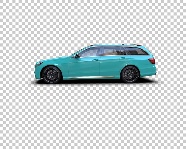 Escena de un coche moderno aislado en el fondo Ilustración de renderización 3D