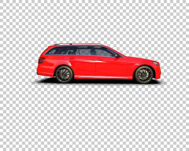 Escena de un coche moderno aislado en el fondo Ilustración de renderización 3D
