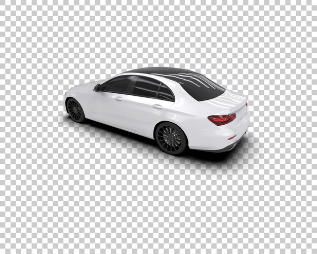 Escena de un coche moderno aislado en el fondo Ilustración de renderización 3D