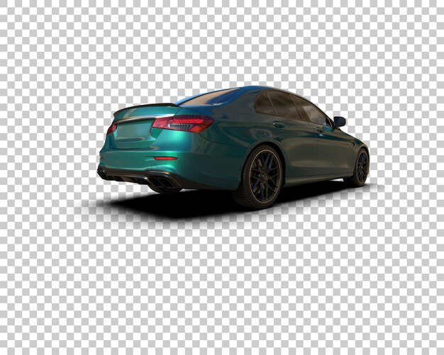 Escena de un coche moderno aislado en el fondo Ilustración de renderización 3D