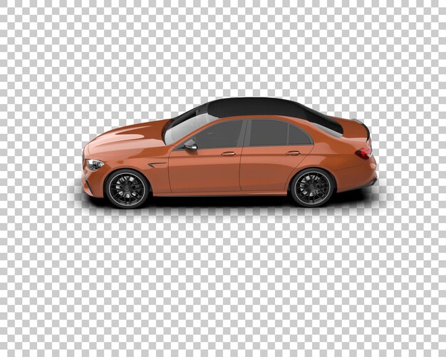 Escena de un coche moderno aislado en el fondo Ilustración de renderización 3D
