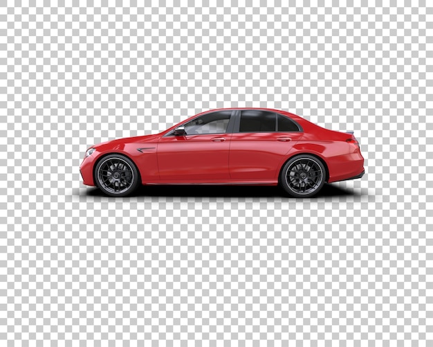 Escena de un coche moderno aislado en el fondo Ilustración de renderización 3D