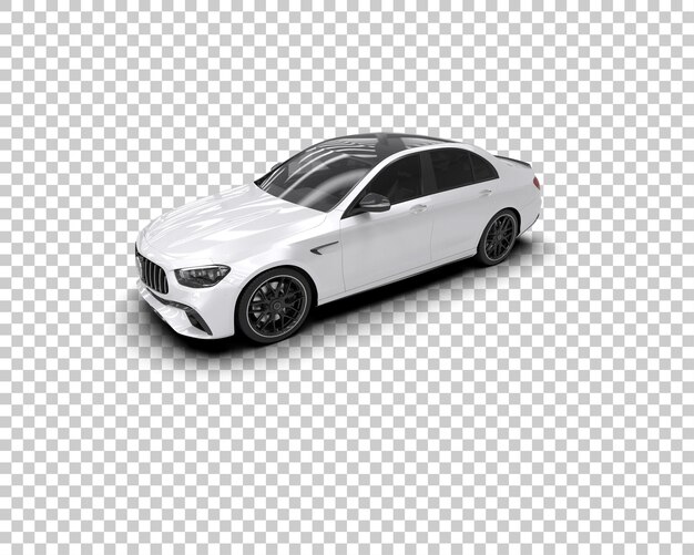 Escena de un coche moderno aislado en el fondo Ilustración de renderización 3D