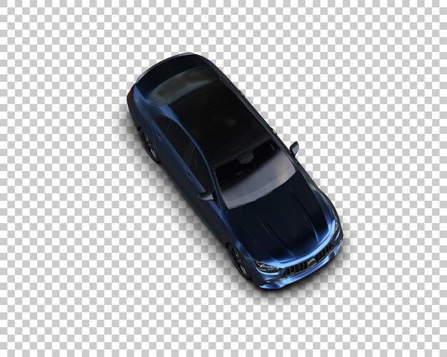 Escena de un coche moderno aislado en el fondo Ilustración de renderización 3D