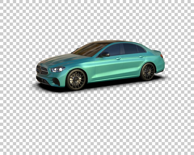 Escena de un coche moderno aislado en el fondo Ilustración de renderización 3D