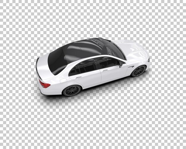 Escena de un coche moderno aislado en el fondo Ilustración de renderización 3D