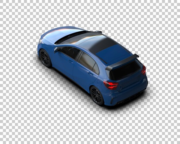 Escena de un coche moderno aislado en el fondo Ilustración de renderización 3D